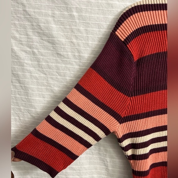 Vtg Say What Sweater Short Sleeve Striped Pullover Crew Neck Multicolor Sz 3X - Picture 3 of 5